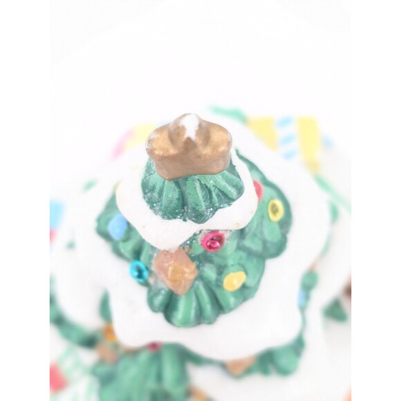 Disney Winnie the Pooh Porcelain Lighted Snowy Christmas Tree Vintage Works - Picture 6 of 13